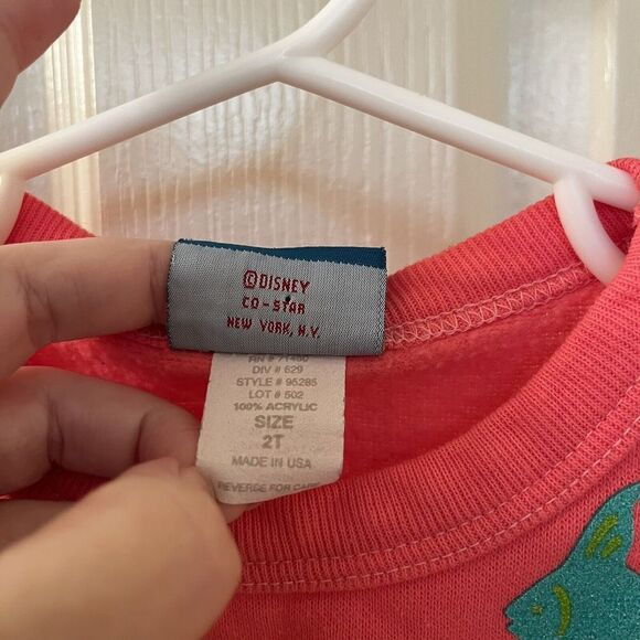 Vintage Disney The Little Mermaid Ariel Sweatshirt Pink Sequins USA Girls SZ 2T - Picture 11 of 15